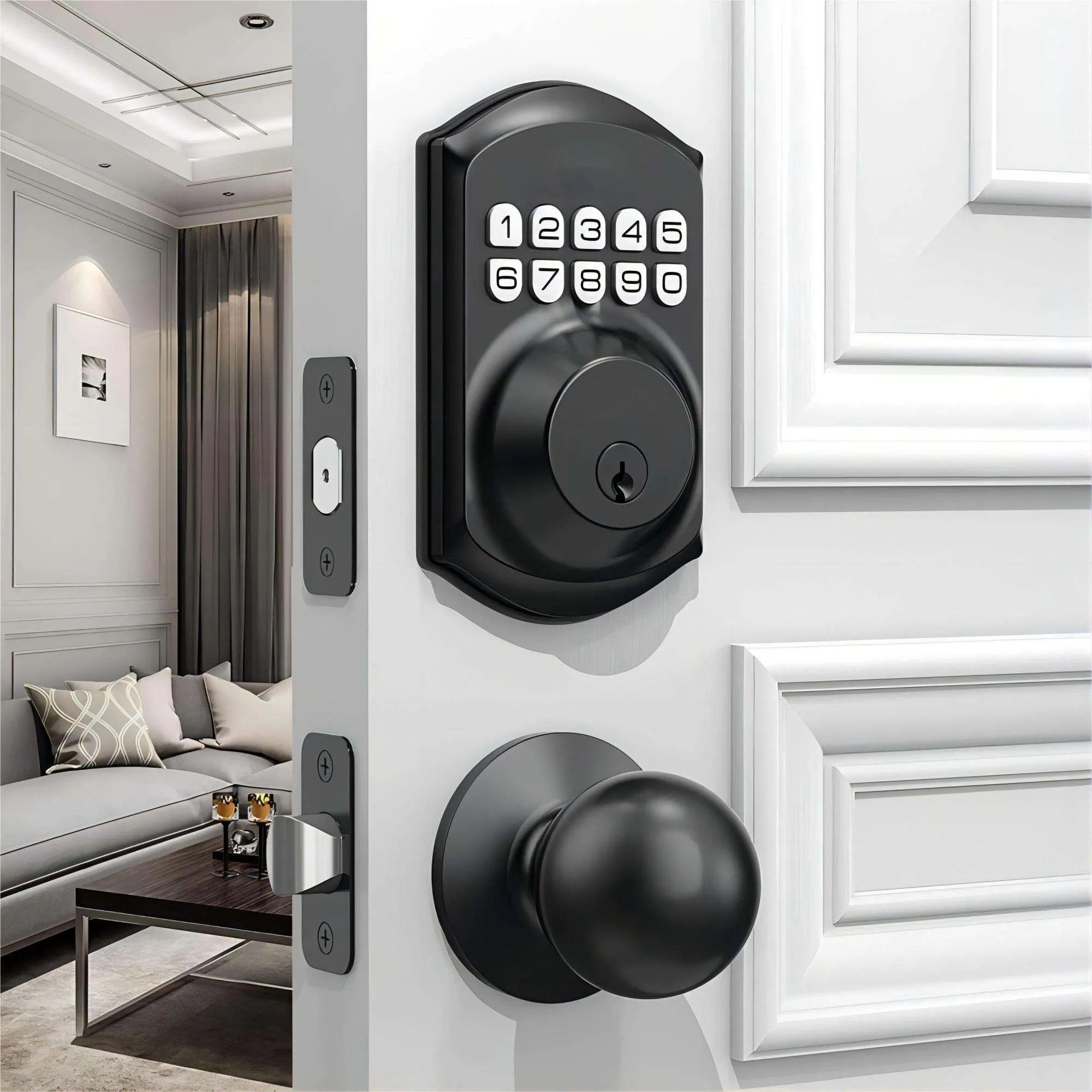 Kaiying Home Apartment Smart Lock Door Handle Password Unlock Electronic Lock Door Knob Lock Code Lockfingerprint Lock
