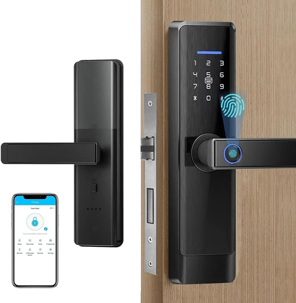 WiFi Fingerprint Bluetooth Electronic Digital Passcode Smart Keyless Entry Door Lock