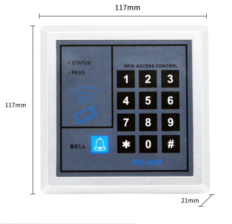 Waterproof Door Entry Security System Card Keypad Standalone Door RFID Access Control System
