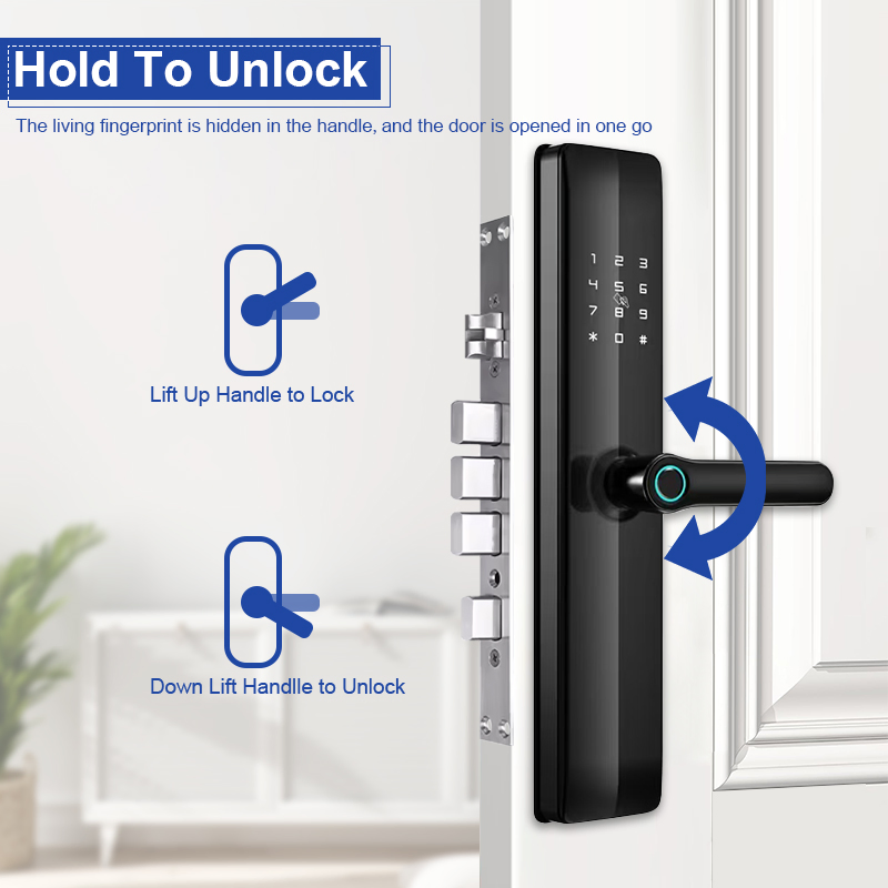 Camakt Best Smart Digital Door Lock Automatic Biometric Lock Tuya APP Remote Control RFID IC Fingerprint Door Lock WiFi