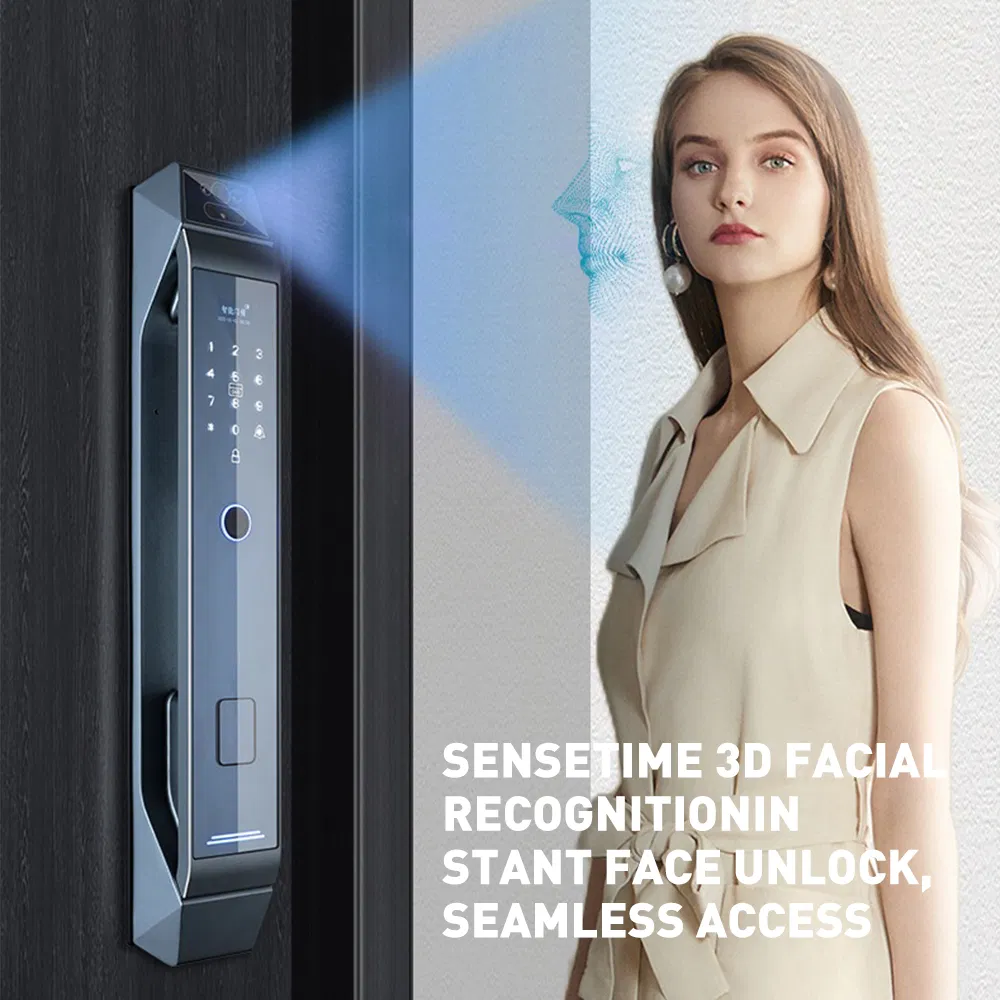 High Security Tuya Smart Door Lock 3D Face Recognition with Video Intercom Intelligent Fingerprint Lock Automatic Unlock System