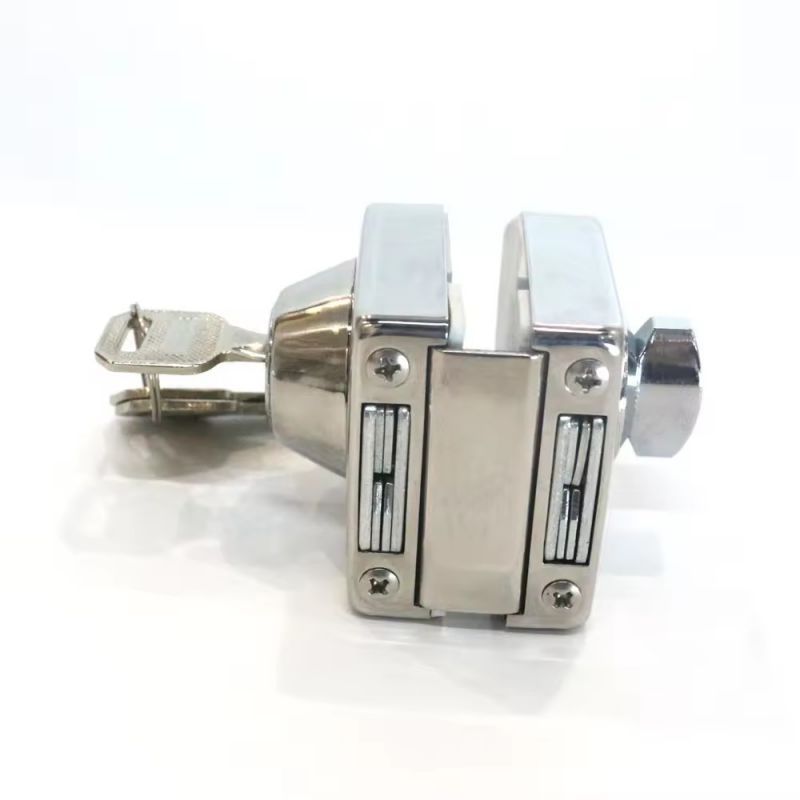 High Security Stainless Steel Embedded Installation Sliver Glass Door Lock
