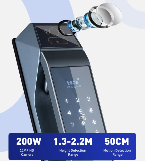 High Security Tuya Smart Door Lock 3D Face Recognition with Video Intercom Intelligent Fingerprint Lock Automatic Unlock System