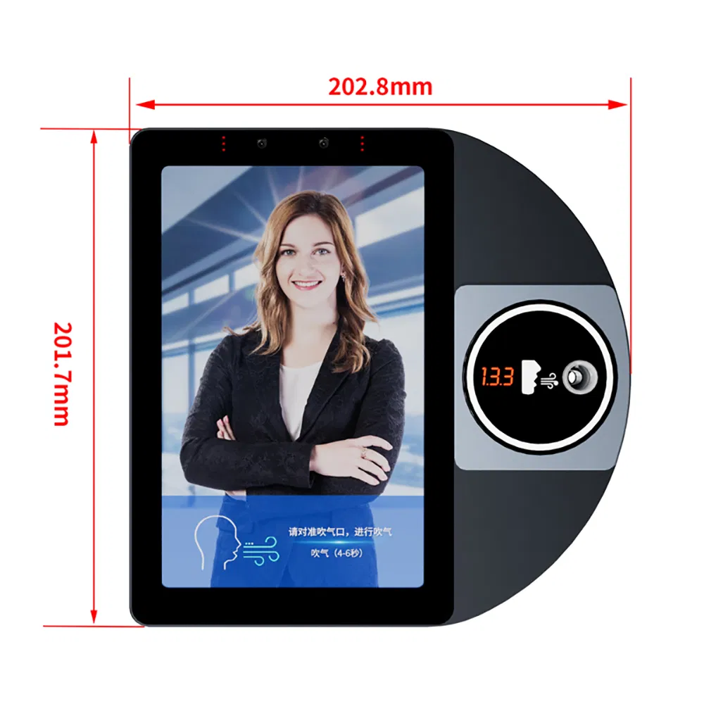 Professional Smart Access Control System Face and Alcohol Breathalyzer Attendance Machine Biometric Access Control Product