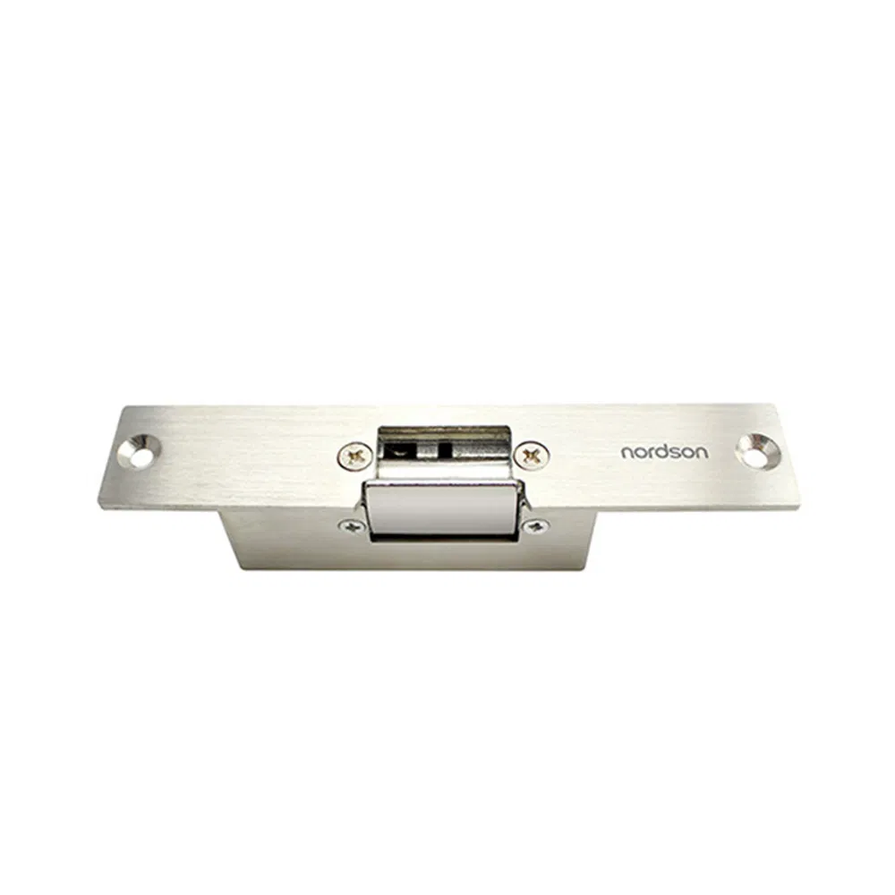 Fail-Secure / Fail-Safe 12VDC Stainless Steel Narrow Mouth Standard -Type Glass Door Electric Strike Lock for Wooden Aluminum Glass Fireproof Metal Door