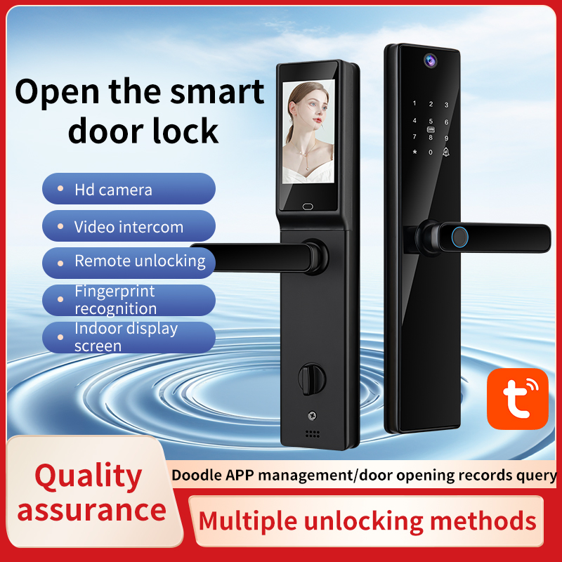 Smart Locks Video Calling WiFi Tuya WiFi APP Remote Control Fingerprint Key Card Code S819-2max Smart Door Lock for Home Hotel Office