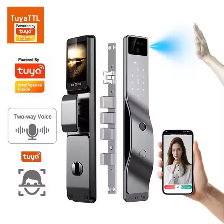 Security 3D Face Recognition Deadbolt Electronic Magnetic Electric Fingerprint Keyless WiFi Ttlock Tuya Digital Door Smart Lock