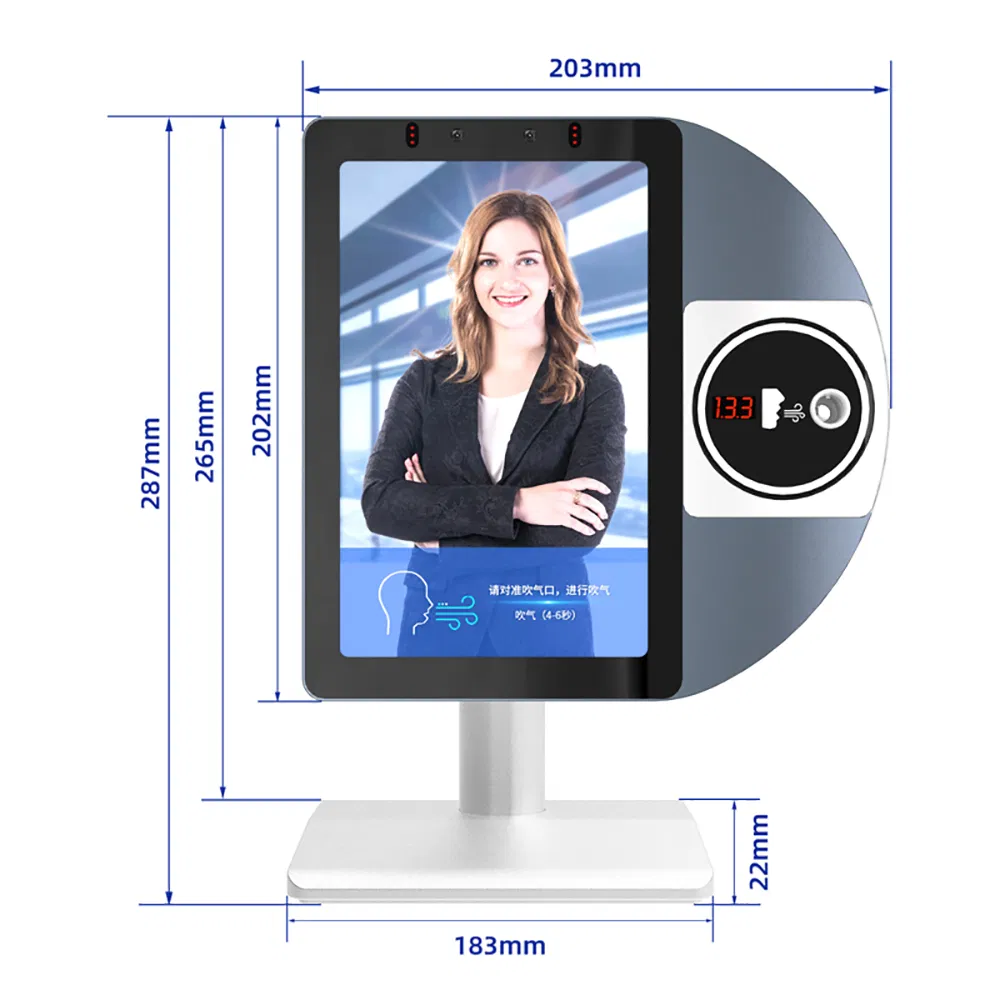 Professional Smart Access Control System Face and Alcohol Breathalyzer Attendance Machine Biometric Access Control Product