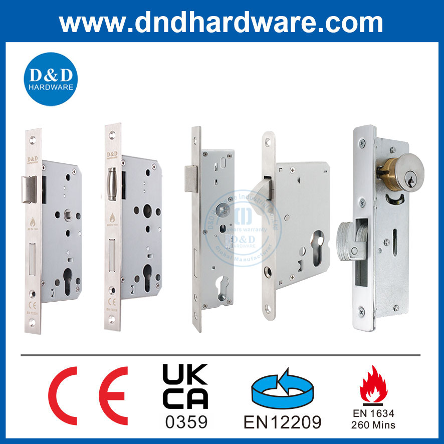 CE Security Euro Fire Rated Stainless Steel Safe Mortise Handle Metal Sash SUS Commercial Wooden Cylinder Magnetic Key Zinc Sliding Inner Guangdong Door Lock