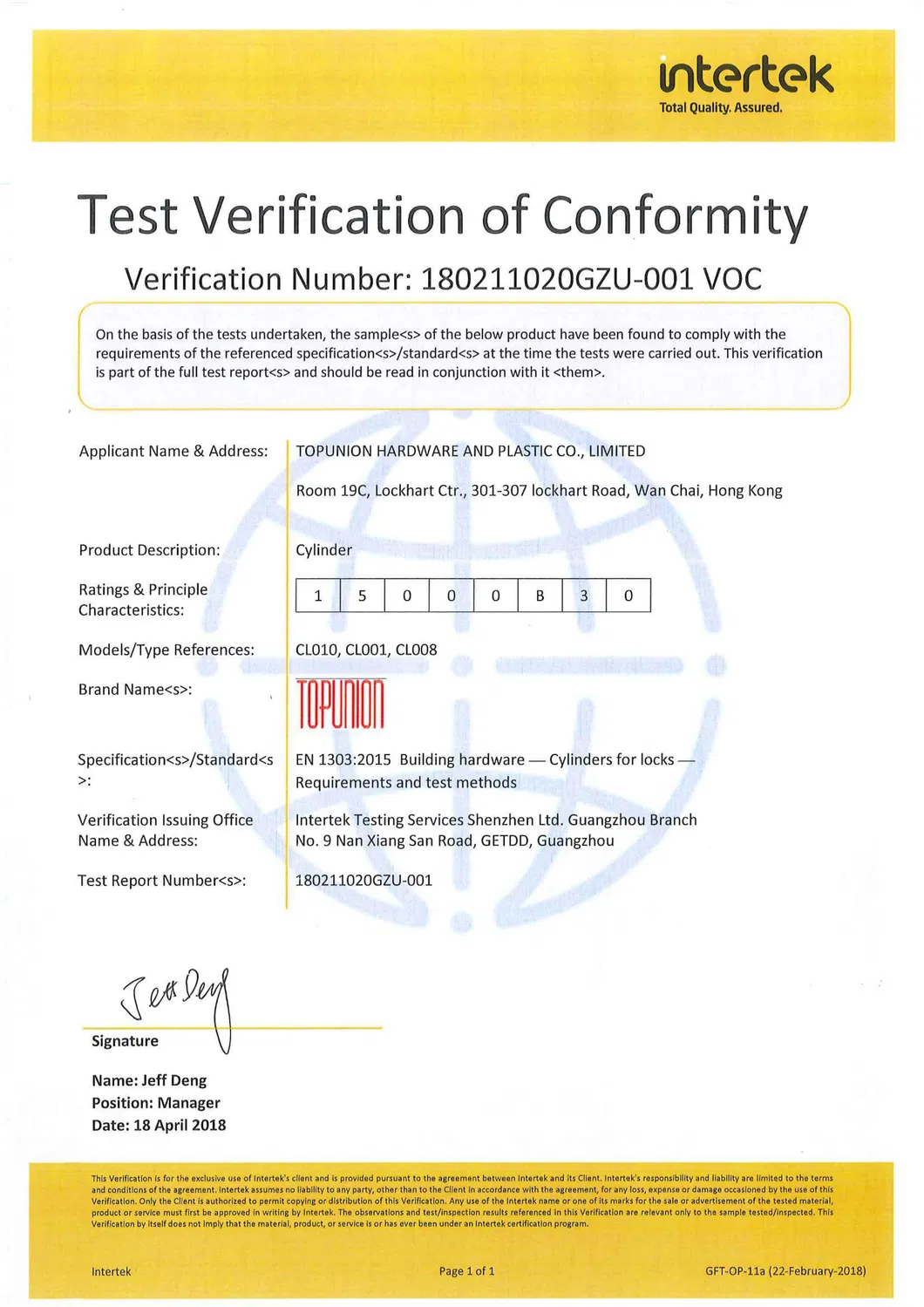 Certificate 1