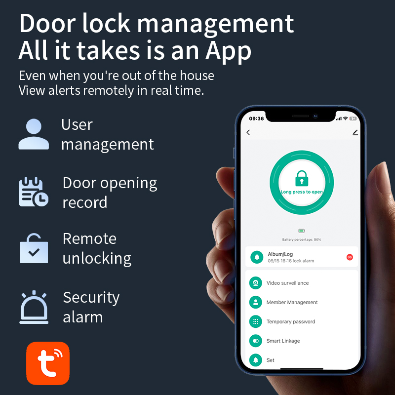 Smart Locks Video Calling WiFi Tuya WiFi APP Remote Control Fingerprint Key Card Code S819-2max Smart Door Lock for Home Hotel Office