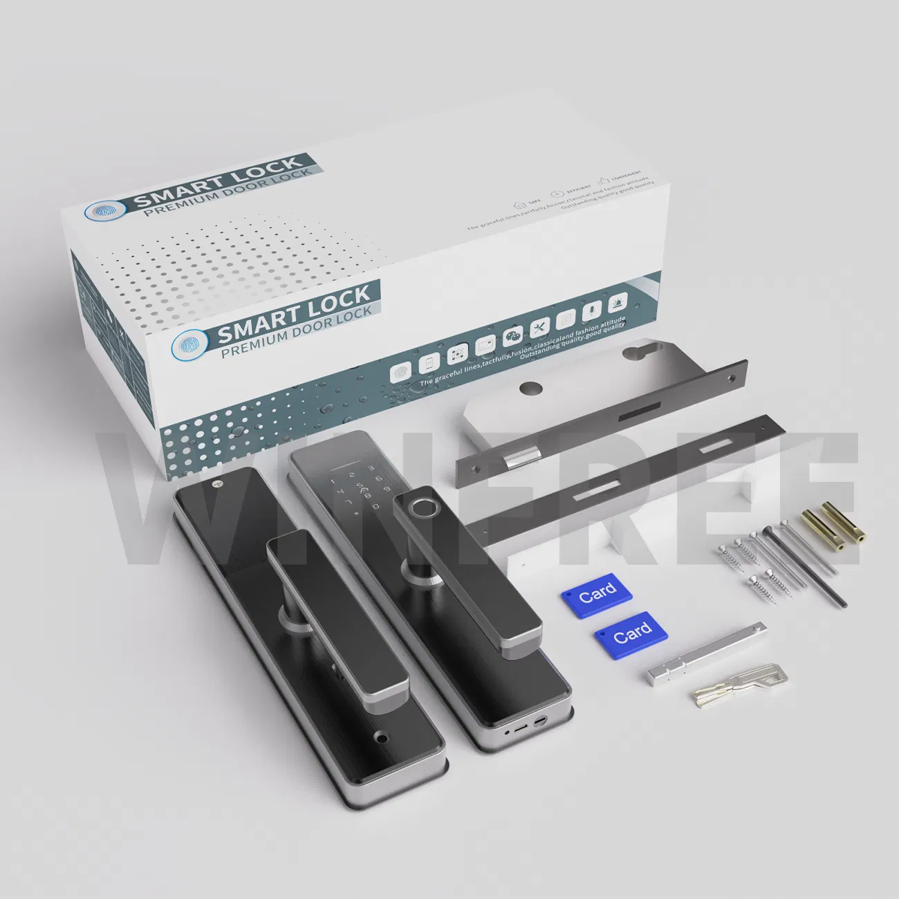 Stainless Steel Home Apartment Electronic Digital Fingerprint Bluetooth Ttlock Smart Door Lock