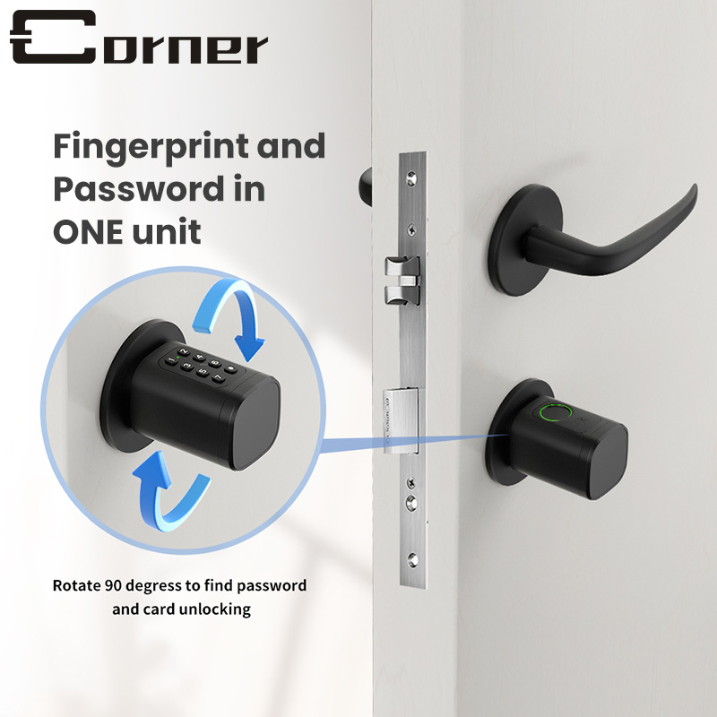 Multiple Unlock Way Electronic Keyless Fingerprint ID Card USB Rechargeable Emergency Smart Door Lock