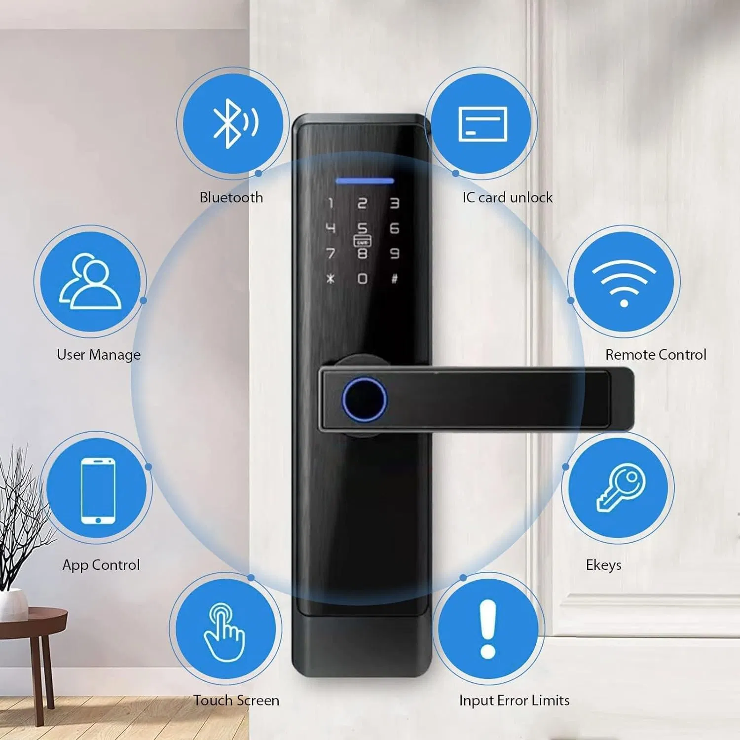 Keyless Entry Home Security Ttlock WiFi Tuya Fingerprint Keypad Smart Deadbolt Touch Digital Pin Code Easy Installation Bluetooth Electronic Security Door Lock