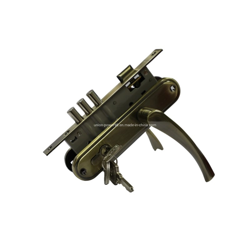 Zinc Alloy Door Lock Security Mechanical Handle Key Mortise Lock