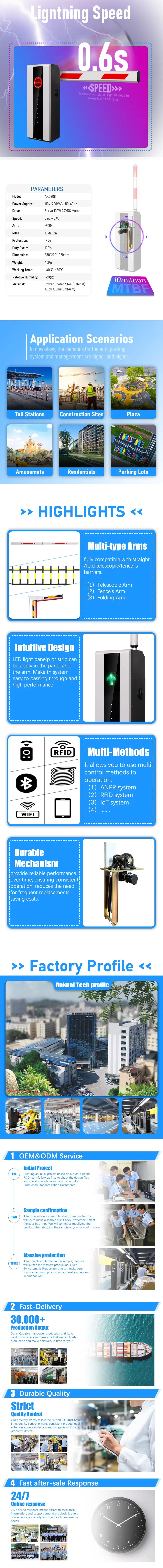 Ultra Speed Servo Motor Parking Boom Barrier Gate