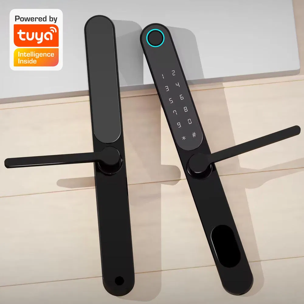 Aluminum Tuya Fingerprint Waterproof Smart Lock for Broken Bridge Outdoor Patio Door