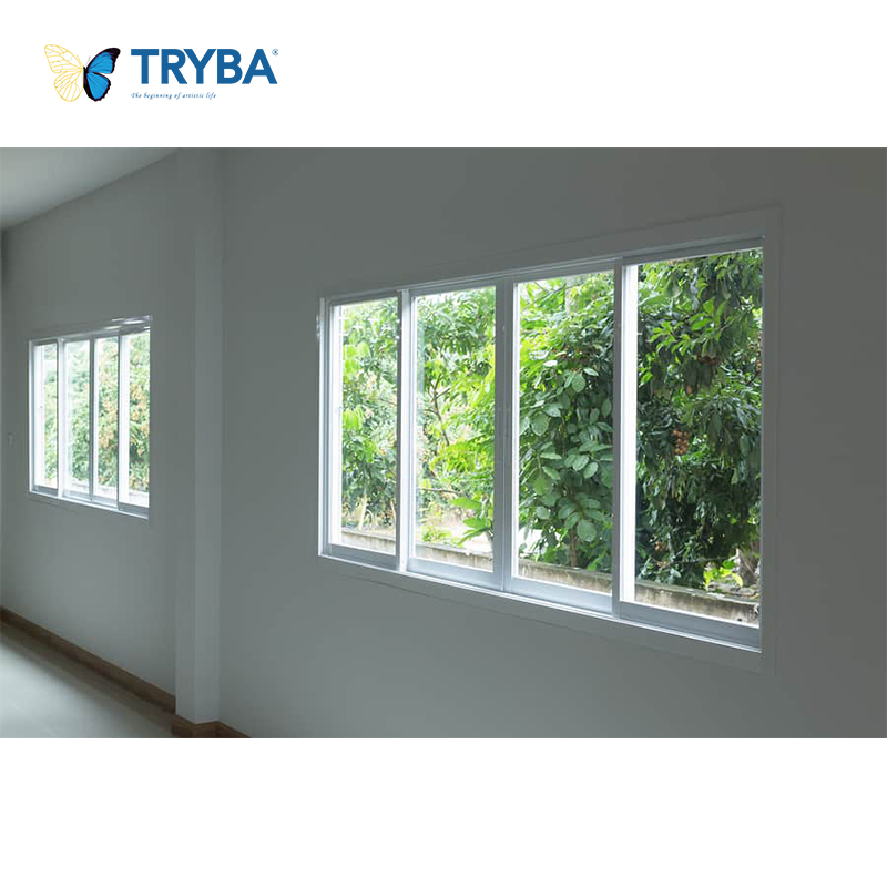 Ventanas corredizas de vidrio templado de aluminio aisladas con doble acristalamiento a prueba de sonido y reja de seguridad