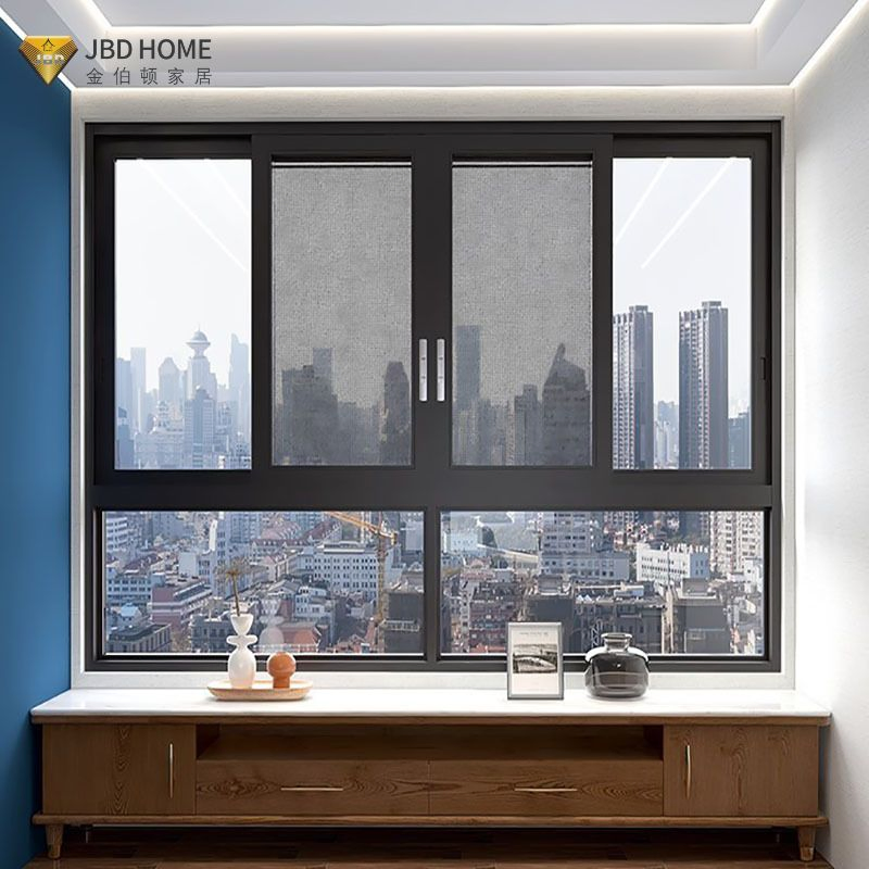 Ventanas deslizantes de aluminio elegantes para hoteles, ventana de metal moderna