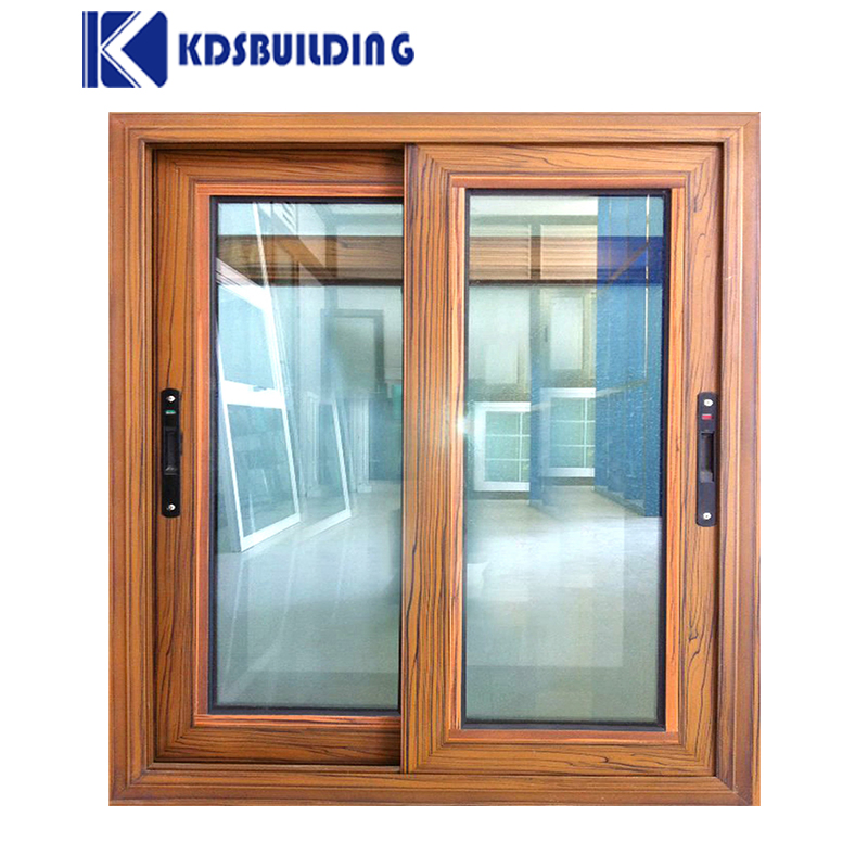 Ventanas de aluminio deslizantes de balcón de vidrio de casement Kdsbuilding color champán