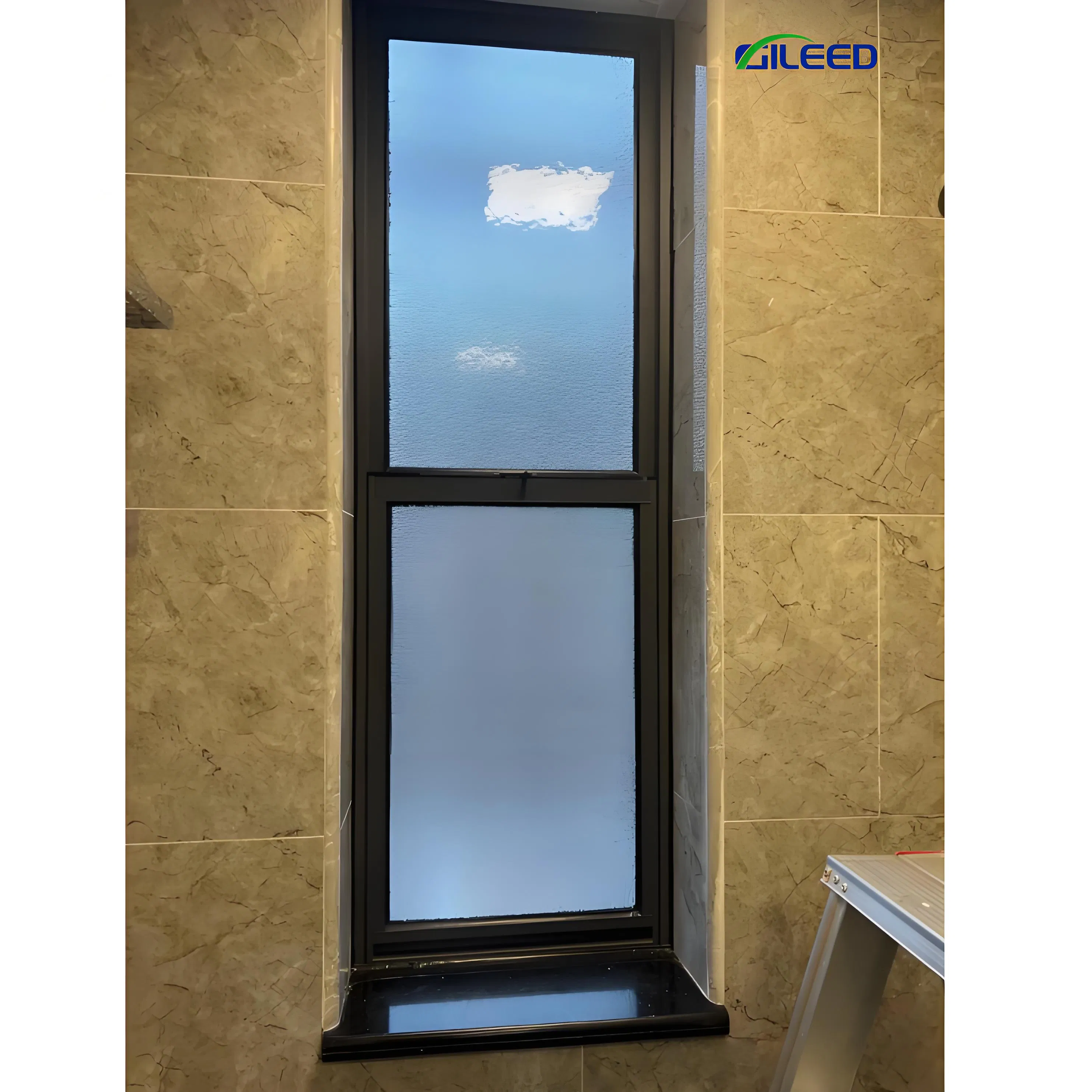 Ventana deslizante de marco delgado de doble cristal estilo americano, arriba y abajo