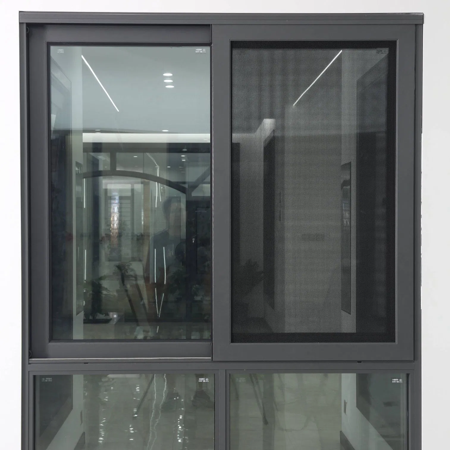Ventanas de casement personalizadas a prueba de sonido, doble acristalamiento, ventana deslizante vertical de aluminio