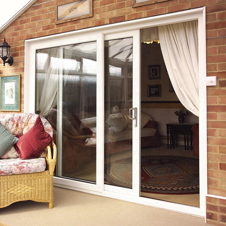 Ventana de PVC deslizante resistente a huracanes con doble acristalamiento