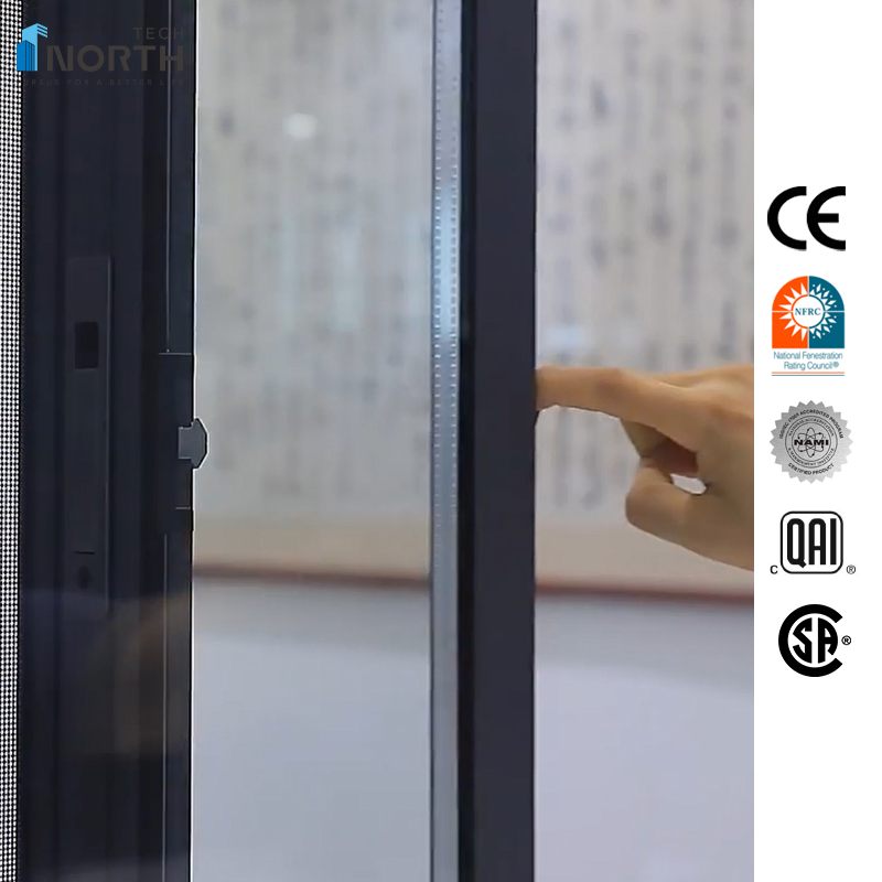 Precio de fábrica ventana deslizante de aluminio de doble acristalamiento con marco estrecho y delgado