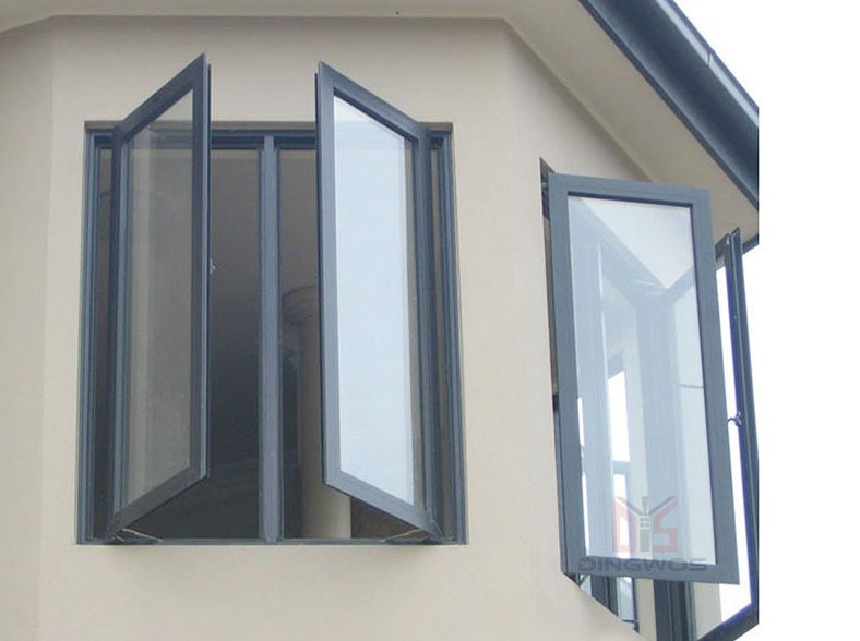 Ventana de cristal deslizante de casement horizontal y vertical de aleación de aluminio