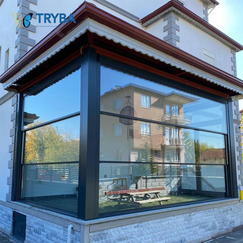 Ventana de balcón directa de fábrica con motor, ventana deslizante vertical motorizada