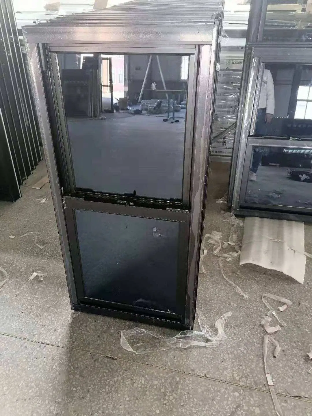 Ventana deslizante vertical de aluminio a un precio razonable, ventanas de doble hoja deslizante hacia arriba y hacia abajo