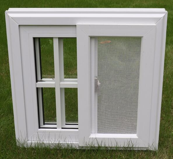 Ventana de vidrio deslizante de PVC vinílico de la serie 80 personalizada de fábrica a bajo precio para América del Sur y África con mosquitera