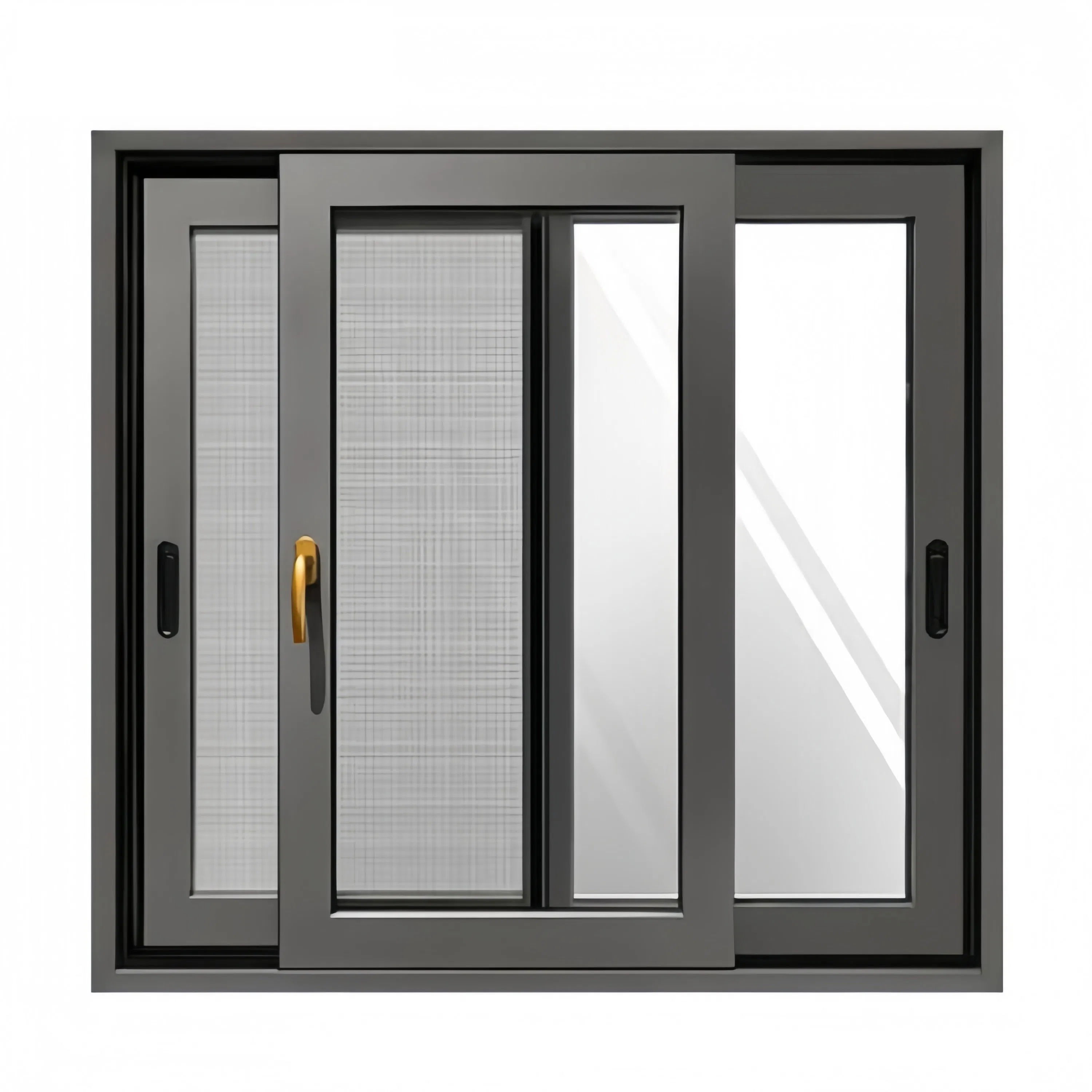 Ventana deslizante horizontal de aluminio con ruptura térmica de vidrio personalizado