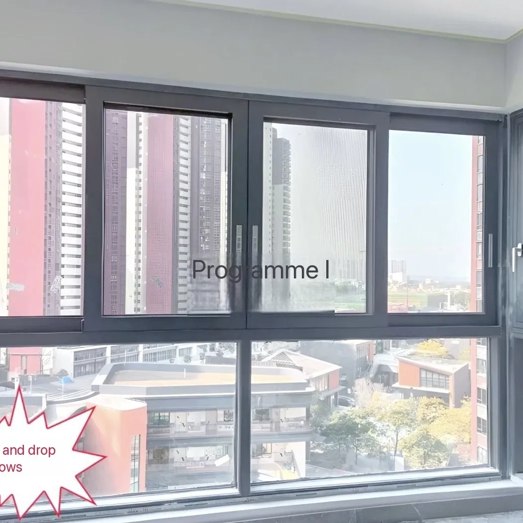Ventana deslizante de aluminio de vidrio templado doble premium para uso comercial