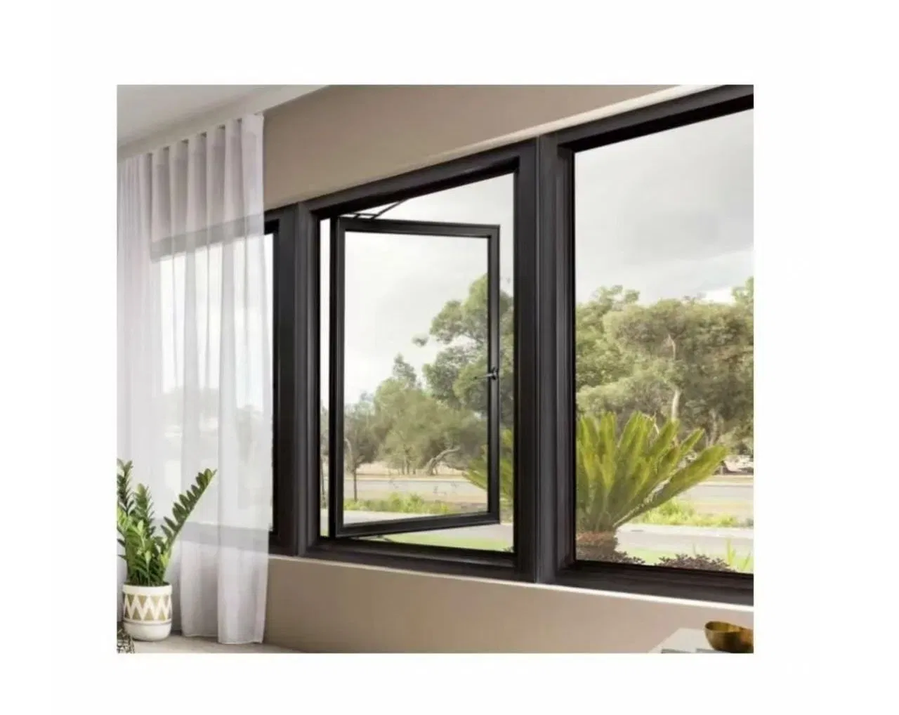 Ventana de vinilo a prueba de sonido, nuevo diseño y ventana de aluminio, de un solo y doble panel, deslizante en diseño moderno con vidrio doble y triple