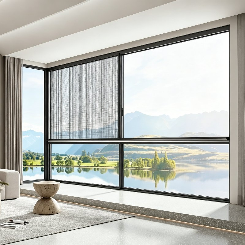 Diseño combinado de múltiples particiones, área deslizante fija separada, ventana de balcón de gran apertura