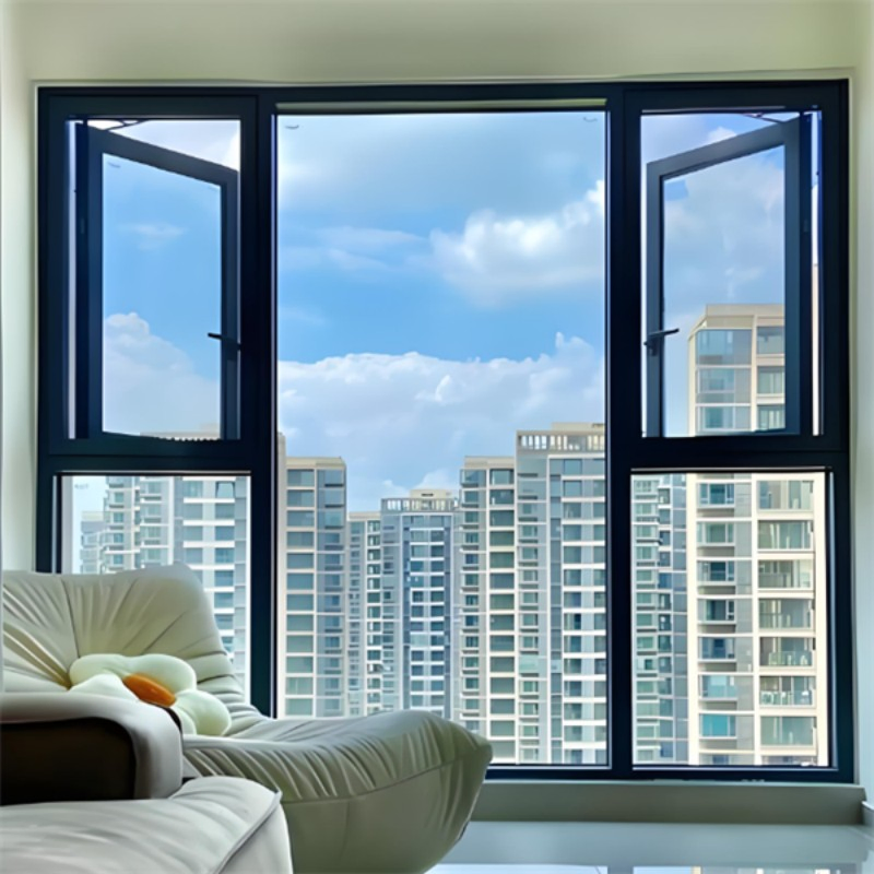 2026 Ventana deslizante de aluminio extruido con ruptura térmica delgada para villa