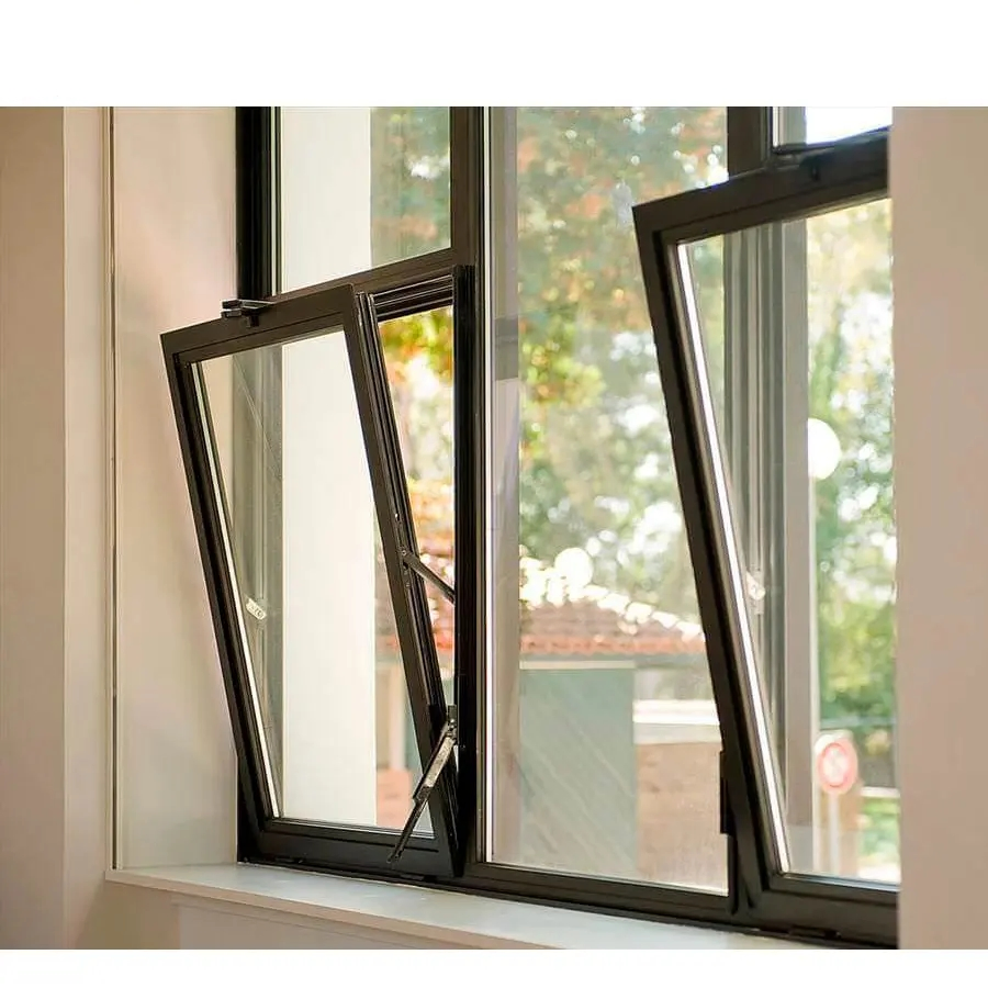 Venta Caliente Ventana de Aluminio UPVC PVC Vinilo Doble Triple Acristalamiento Templado Aislante Acústico de Impacto de Huracán Abatible Corredera Oscilobatiente Doble Colgada