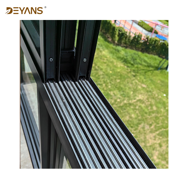 Ventanas deslizantes grandes de vidrio para oficinas modernas y eficientes en energía, ventanas de aleación de aluminio, diseño moderno de ventana deslizante