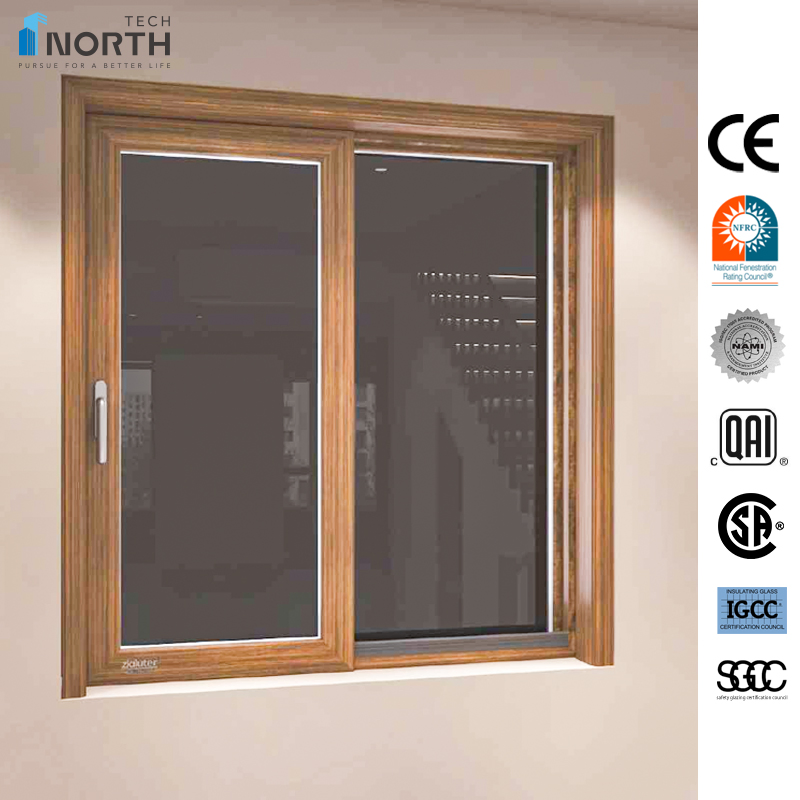 Ventanas de vidrio personalizadas Northtech, a prueba de agua, insonorizadas, con aislamiento térmico, ventana deslizante de PVC UPVC