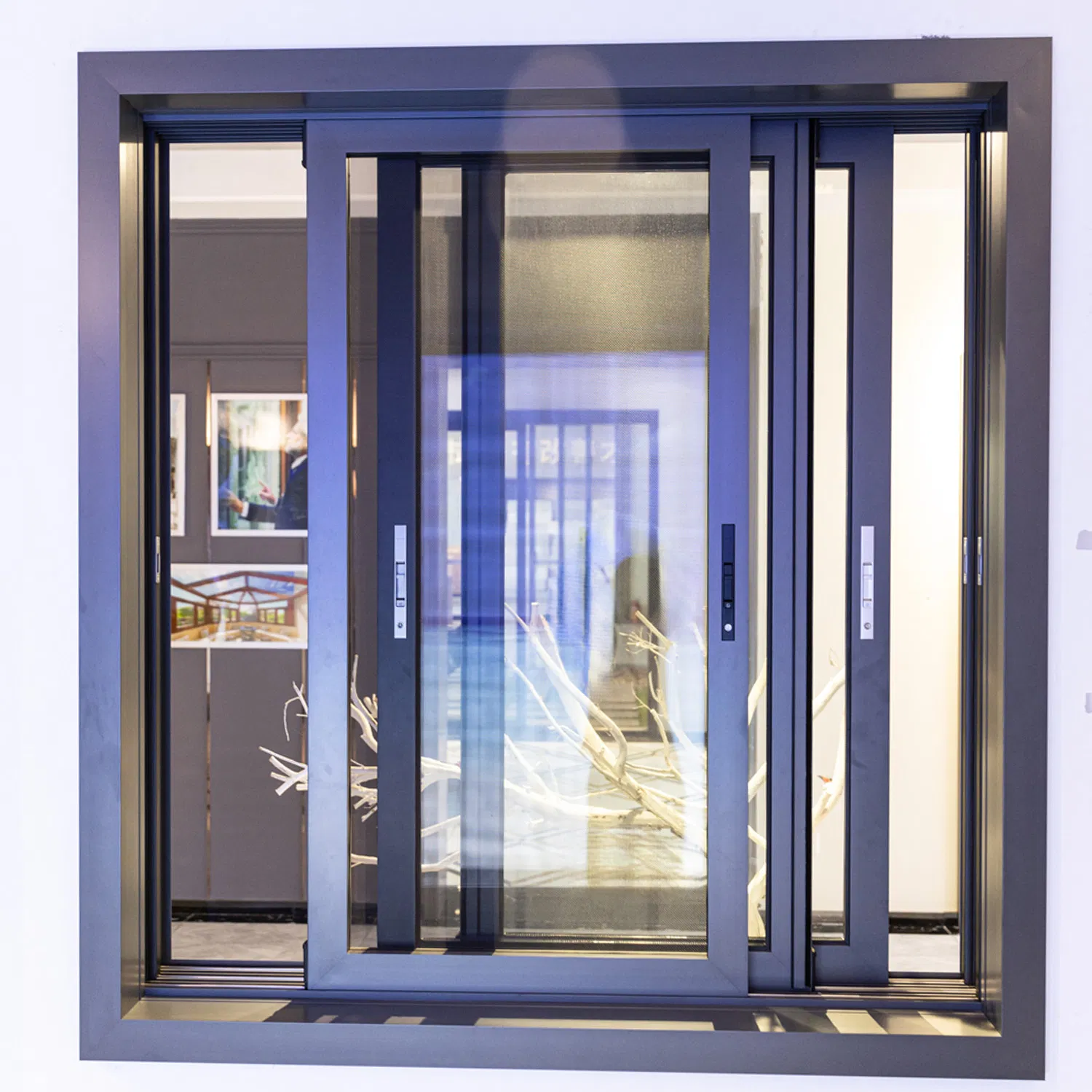 Ventana deslizante de aluminio con vidrio aislante relleno de gas argón y recubrimiento Low-E de tamaño personalizado