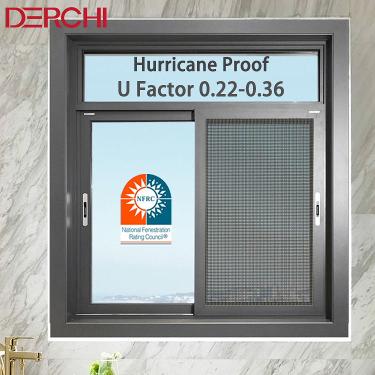 Marco de Aluminio Negro Mate As2047 Certificación Ventana Deslizante Horizontal de Aleación de Aluminio Doble Acristalamiento Ventanas y Puertas Feilong