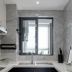 Ventana y puerta de vidrio de aluminio deslizante templado laminado de doble y triple acristalamiento