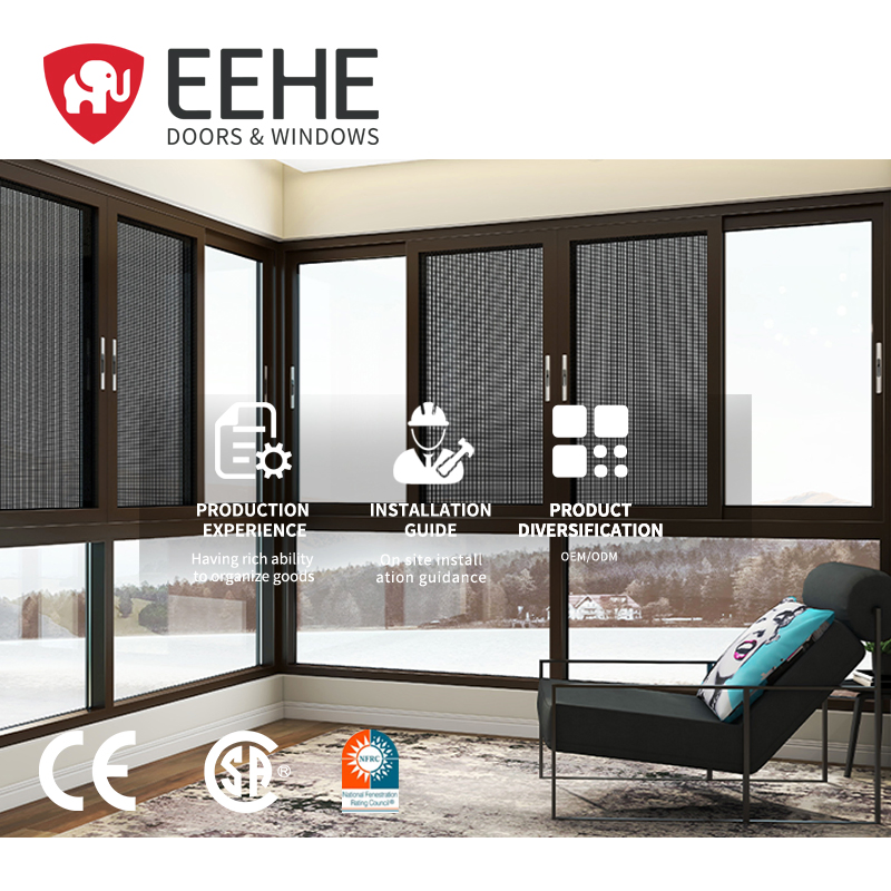 Ventana deslizante de aluminio a prueba de clima de la casa con deslizamiento de lujo Nfrc