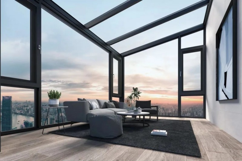 Ventana deslizante de aleación de aluminio horizontal de estilo moderno para la sala de sol y. Claraboya