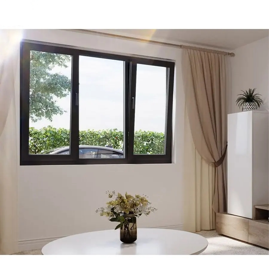 Venta Caliente Ventana de Aluminio UPVC PVC Vinilo Doble Triple Acristalamiento Templado Aislante Acústico de Impacto de Huracán Abatible Corredera Oscilobatiente Doble Colgada
