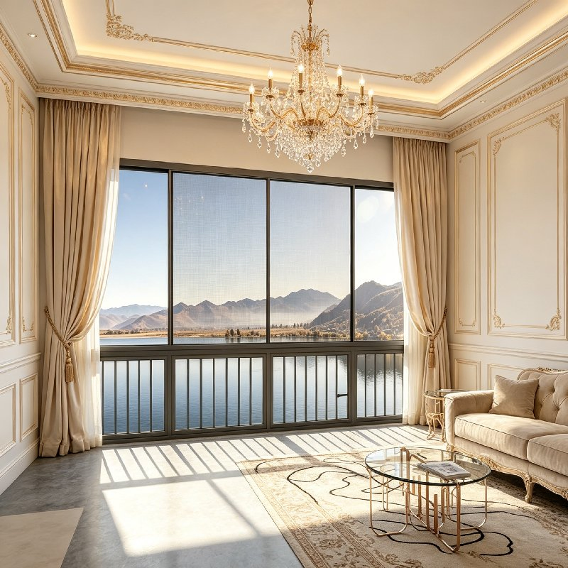 Diseño combinado de múltiples particiones, área deslizante fija separada, ventana de balcón de gran apertura
