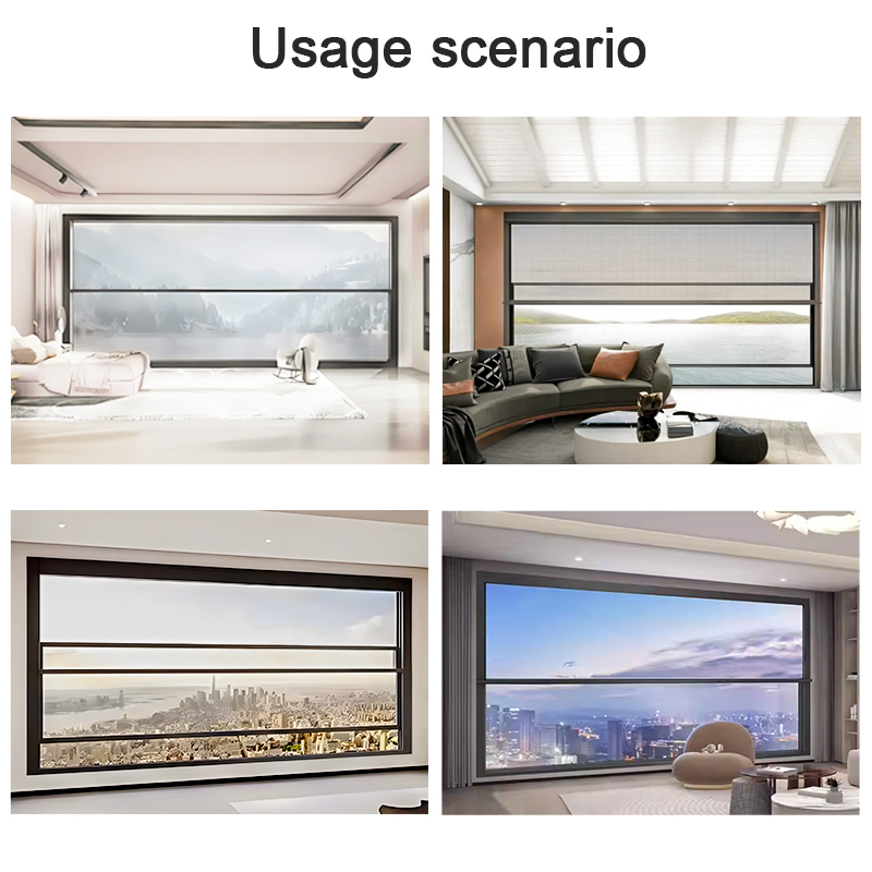 Sistema de ventana deslizante de suelo a techo con doble acristalamiento para balcón eléctrico Sunray