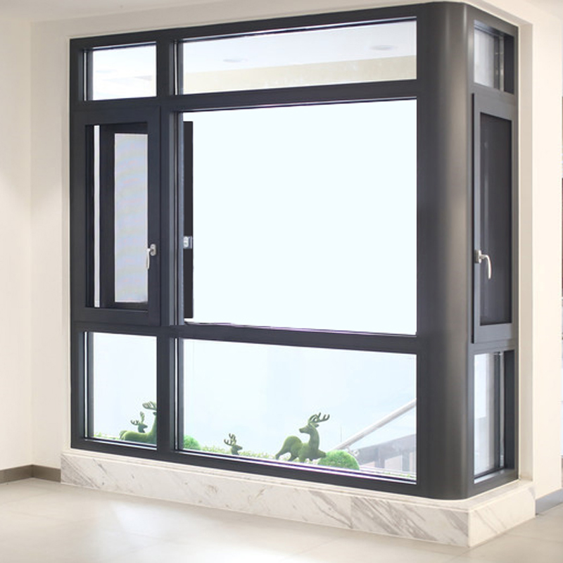 Ventana de aluminio corrediza de colores modernos para casa, hogar y balcón