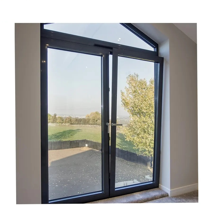 Venta Caliente Ventana de Aluminio UPVC PVC Vinilo Doble Triple Acristalamiento Templado Aislante Acústico de Impacto de Huracán Abatible Corredera Oscilobatiente Doble Colgada